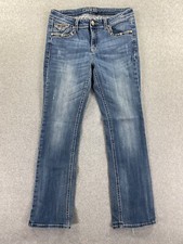 GRACE in L.A. Denim Aztec Embroidered Embellished Bootcut Jeans Size 29 30x31 