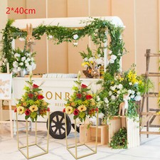 2Pcs/Set Gold Flower Floor Stand Metal Column Flower Stand Floor Stands Display