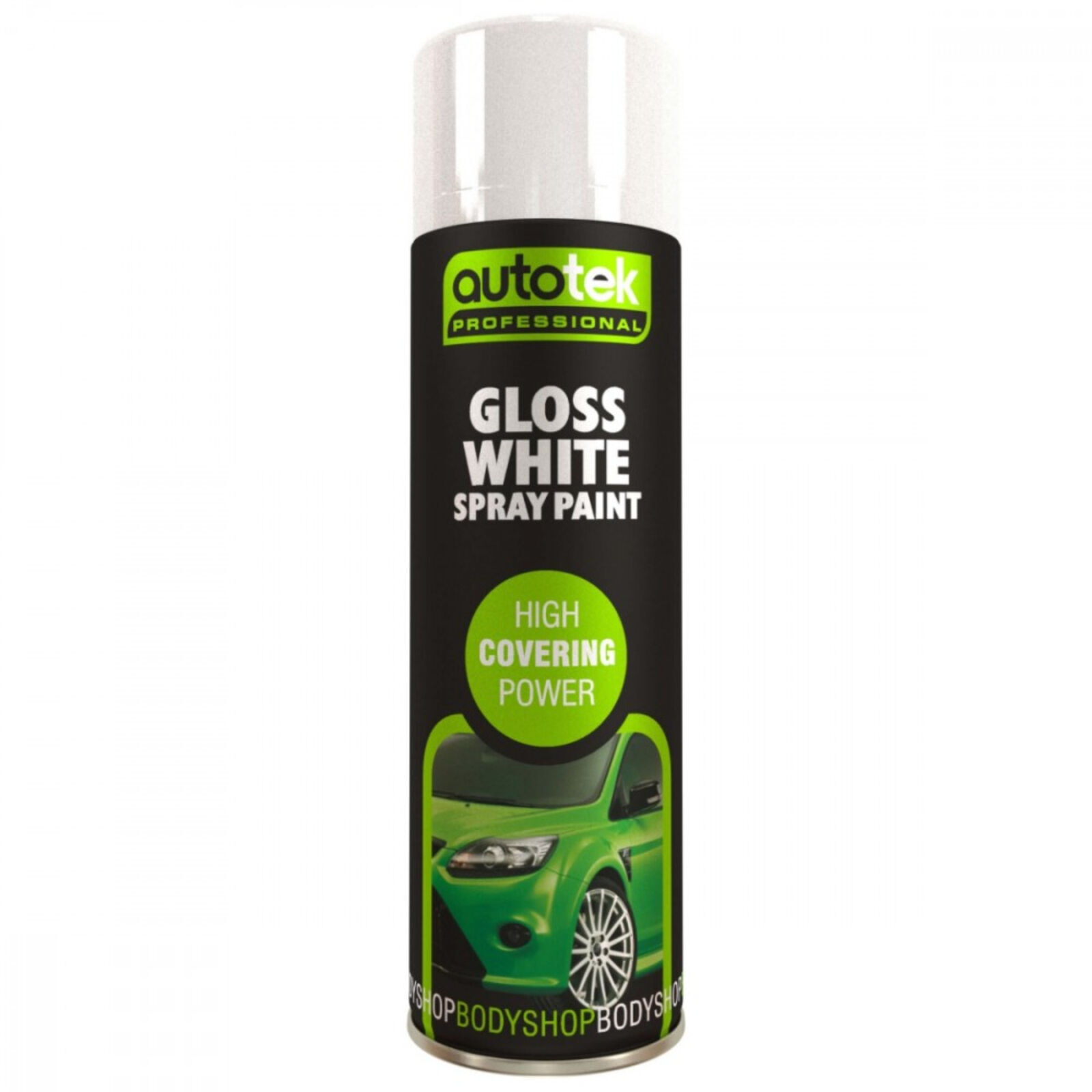 AutoTek Gloss White Spray Paint Aerosol Professional Multi-Purpose 500ml