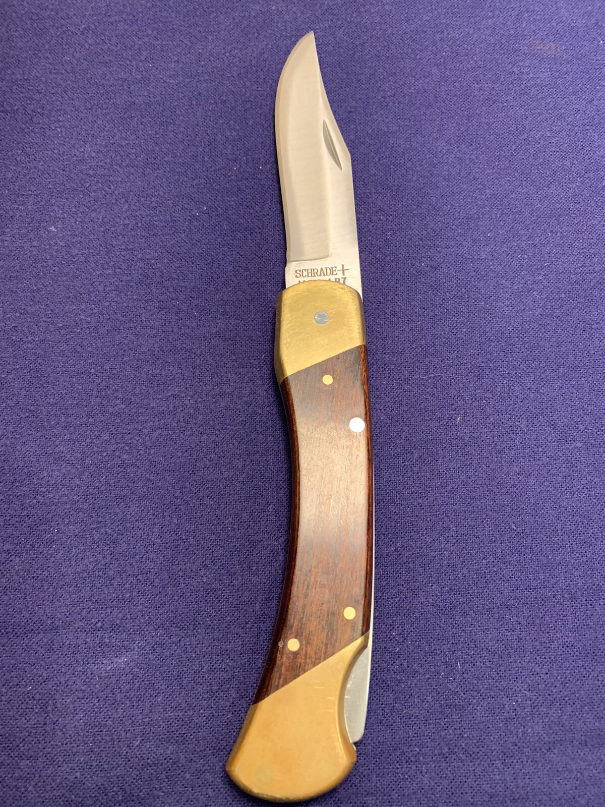 Vintage Schrade+ USA LB7 Knife Large Folding Hunter Lockback with