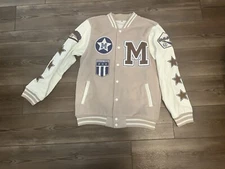 Machtees Men’s Custom Small Tan 3 Star Varsity Jacket