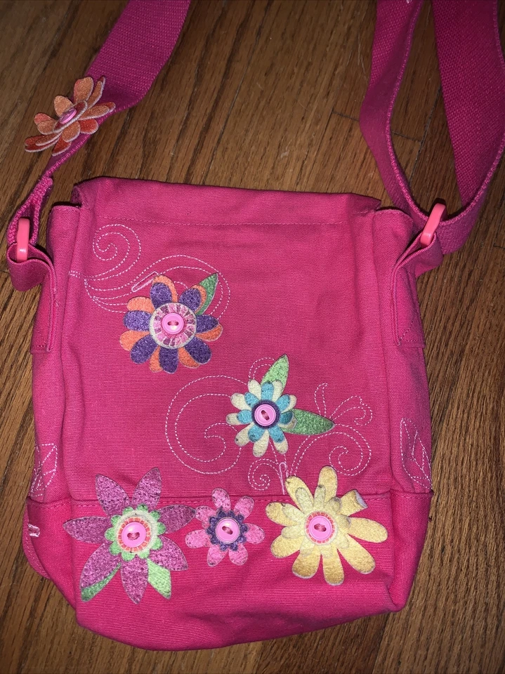 Rosa Floral MUÑECA AMERICANA NIÑA Bandolera Niñas Cartera Bolso de Mano ORIGINAL❤️tb46 Foto 2 de 4