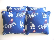 LOS ANGELES LA DODGERS CORNHOLE BEAN BAGS SET OF 4 TOP QUALITY TOSS GAME  