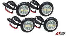 4 Pcs 12V LED White Round Front Side Marker Lights Lamps For Truck Trailer Lorry