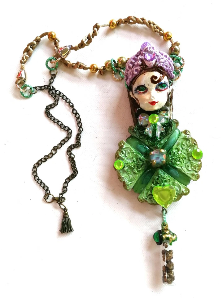 Joyería Belle Epoque Collar Colgante Art Deco Joya Vintage Dije Trébol 4 Hojas Foto 3 de 4