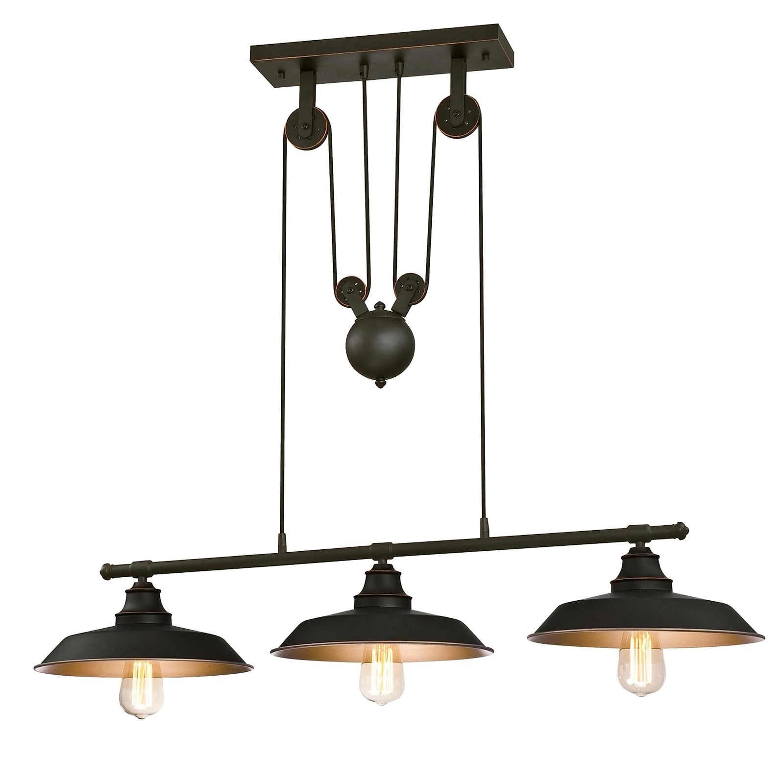 Hill Three-light Indoor Island Pulley Pendant Finish