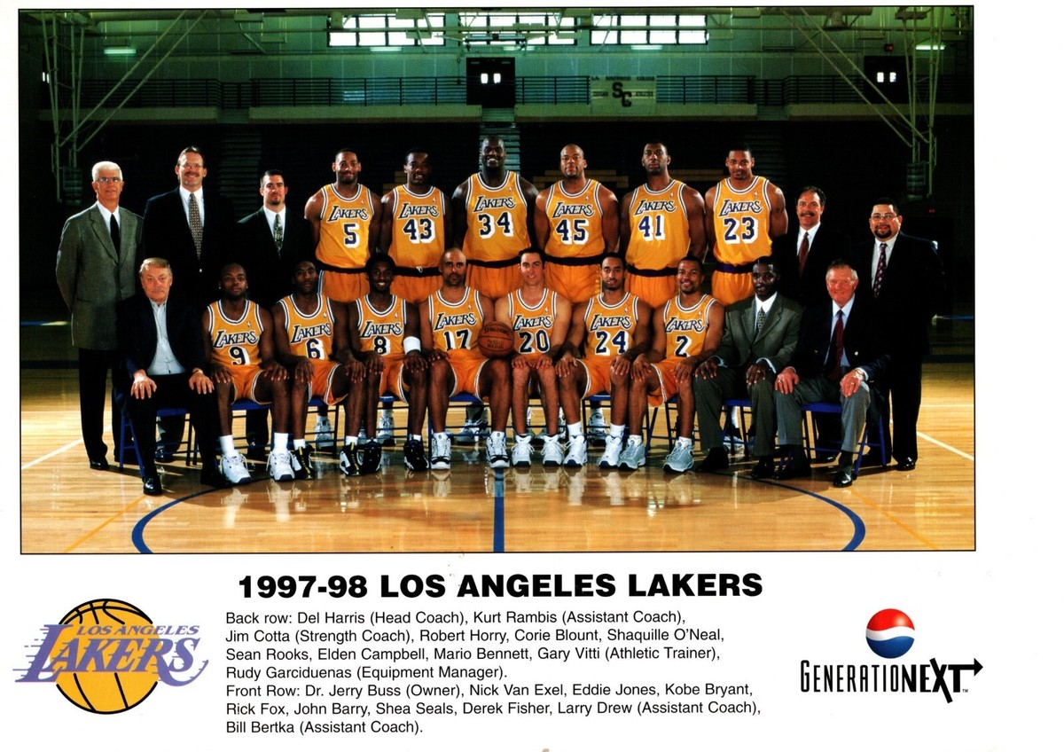 Nba First Row Sports Lakers VINTAGE ORIGINAL 1997 1998 LOS ANGELES