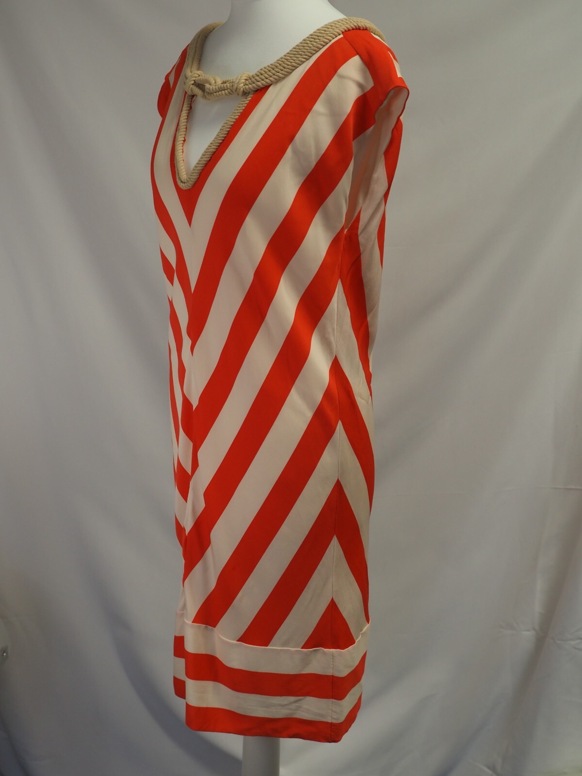 Diane Von Furstenberg Dress Red/Cream US size 4 Pre-Owned image 3