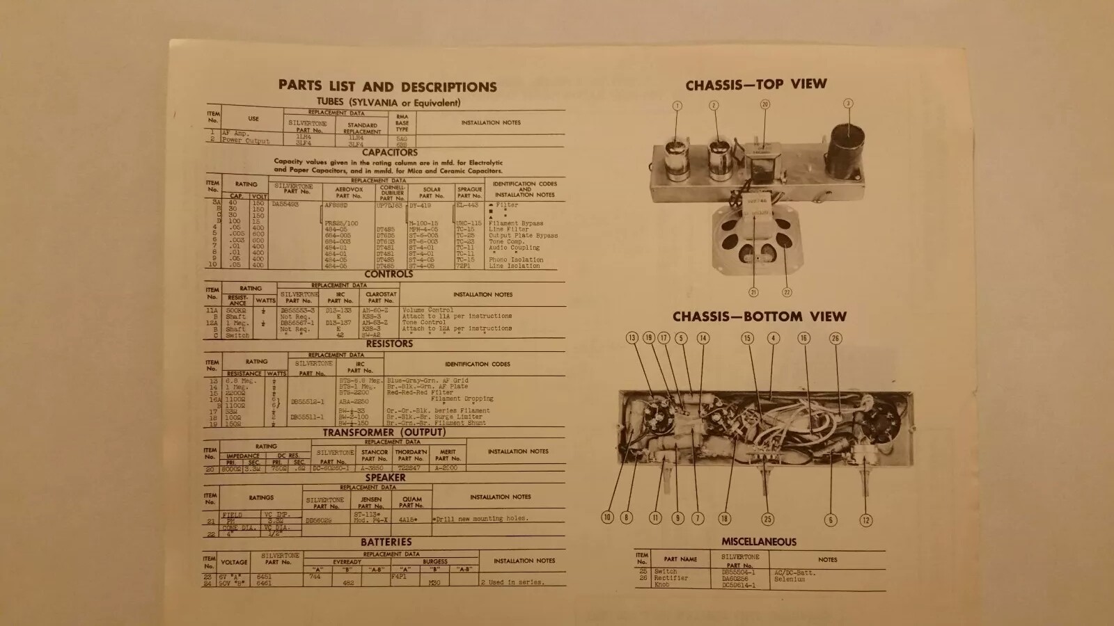 Silvertone Phonograph Model 8168,Sears Roebuck, Repair Schematic 