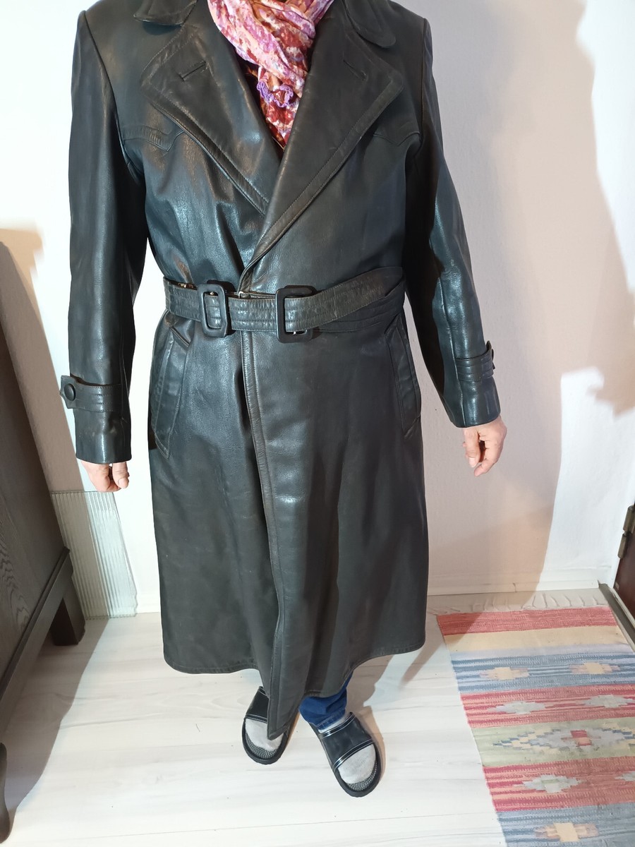 Antiker Ledermantel Wehrmacht Mantel schwer