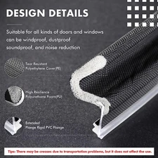 Door Weather Stripping Soundproof Door Seal Strip V-Shaped for Windows 40 Feet
