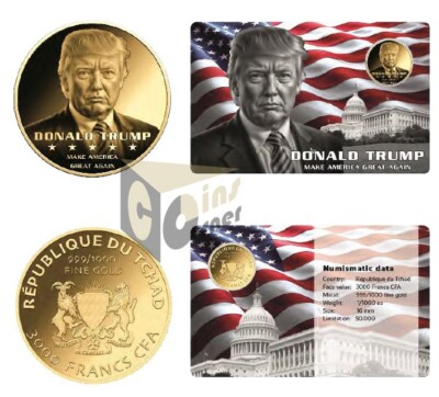 Donald Trump 1/1000 Oz 999 Gold Coin 3000 Francs Chad | eBay