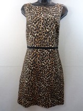 Ann Taylor Loft Animal Print Sleeveless Dress Women's 8 Boat Neck