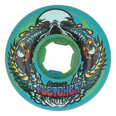 Slime Balls 54mm 99a Fletcher Guest Chubbies Green Blue Swirl Skateboard Wheels