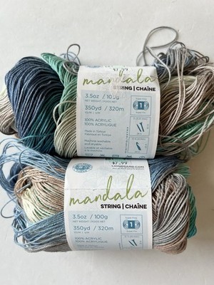 Lion Brand Mandala String Yarn Tune #205CF Lot of 2 Super Fine 700 Yds New