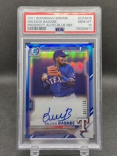 2021 Bowman Chrome Prospect Blue Refractor /150 Osleivis Basabe PSA 10 Auto