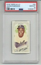 2018 TOPPS ALLEN & GINTER MINI JACKIE ROBINSON BROOKLYN DODGERS PSA 10 LOW POP