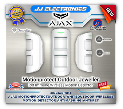 AJAX Wireless Outdoor Motion Detector with Anti-Masking and Pet Immunity WHITE