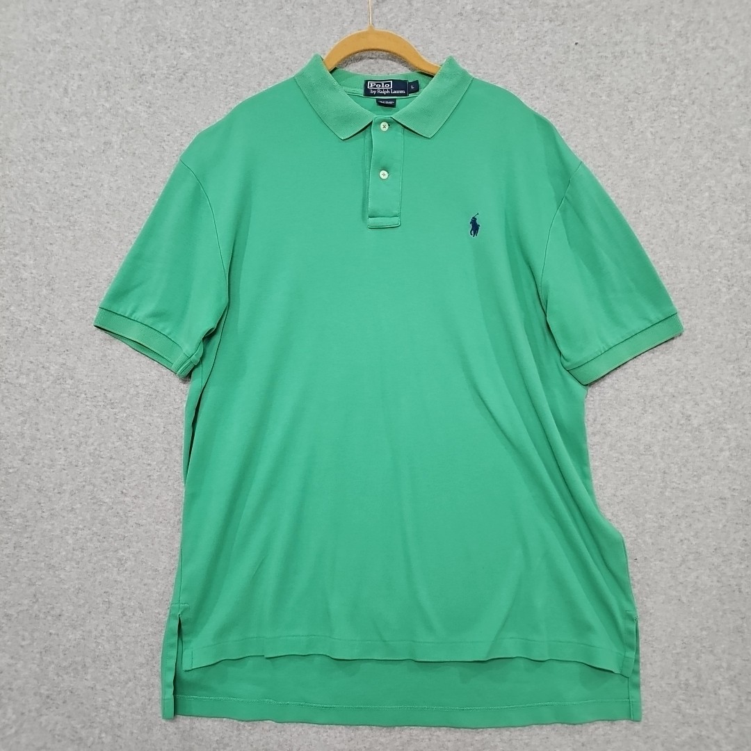 Polo Ralph Lauren camicia polo cotone taglia uomo L verde blu pony Y2k sensazione morbida