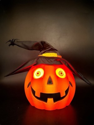 Animated Halloween Pumpkin Addams Family Theme Music Light Spiders Witch Hat Vid