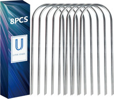 8 Pcs Galvanized Trampoline Stakes-10 Inch, Heavy Duty Anti-Rust Garden Stakes,