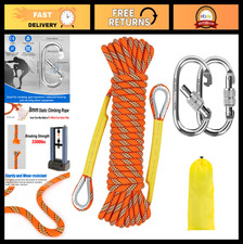 8MM Static Climbing Rope 10M/20M/30M/50M with Steel Hooks - Outdoor Rappelling 