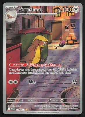 Gumshoos 153/132 Illustration Rare Mega Evolution Pokemon Holo Near Mint