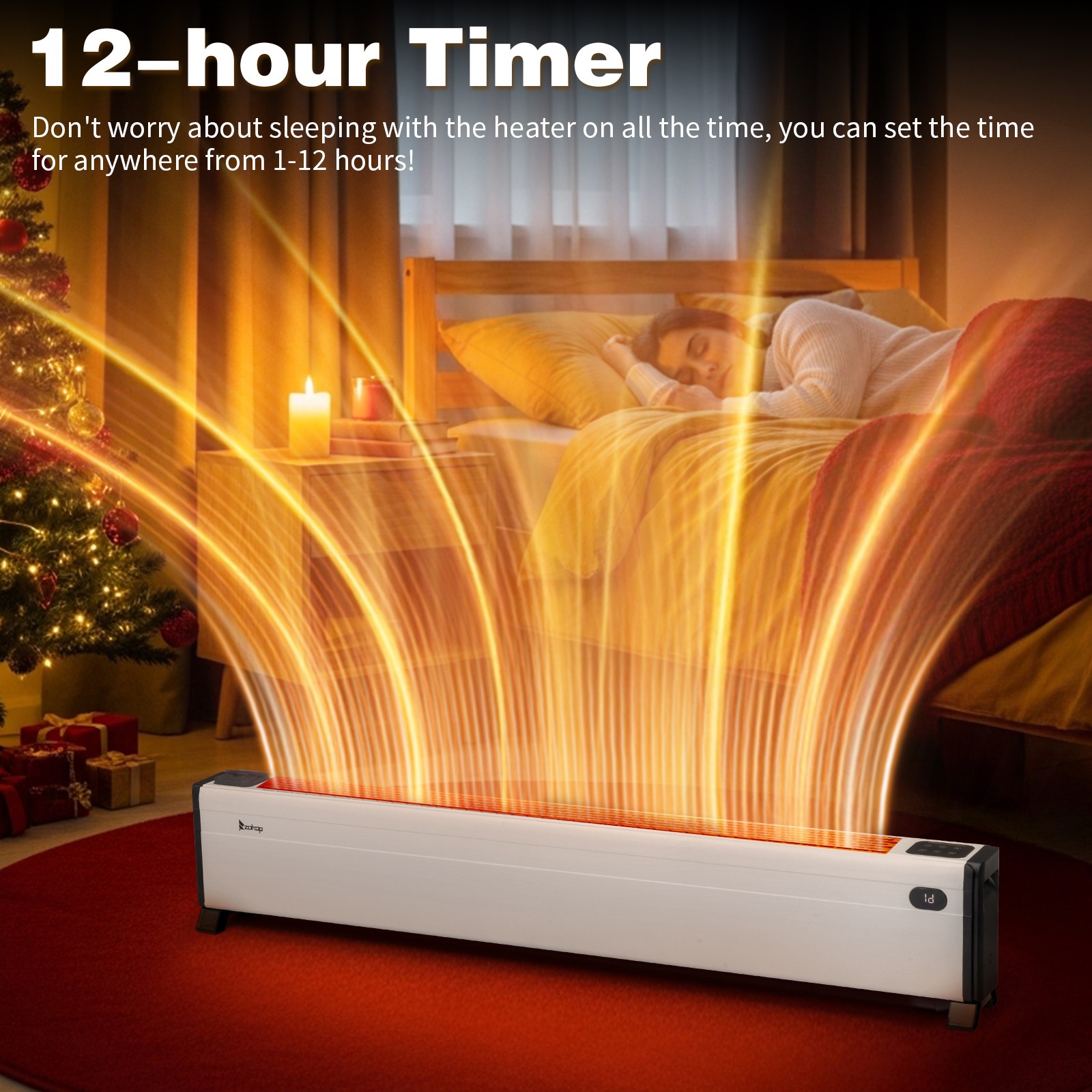 48'' Electric Baseboard Heater with Remote & Timer,1500W Convection Space Heater