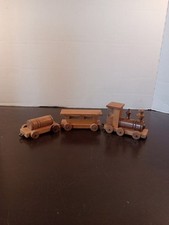 Wooden Toy Train Set 3 piece set handmade and works great.