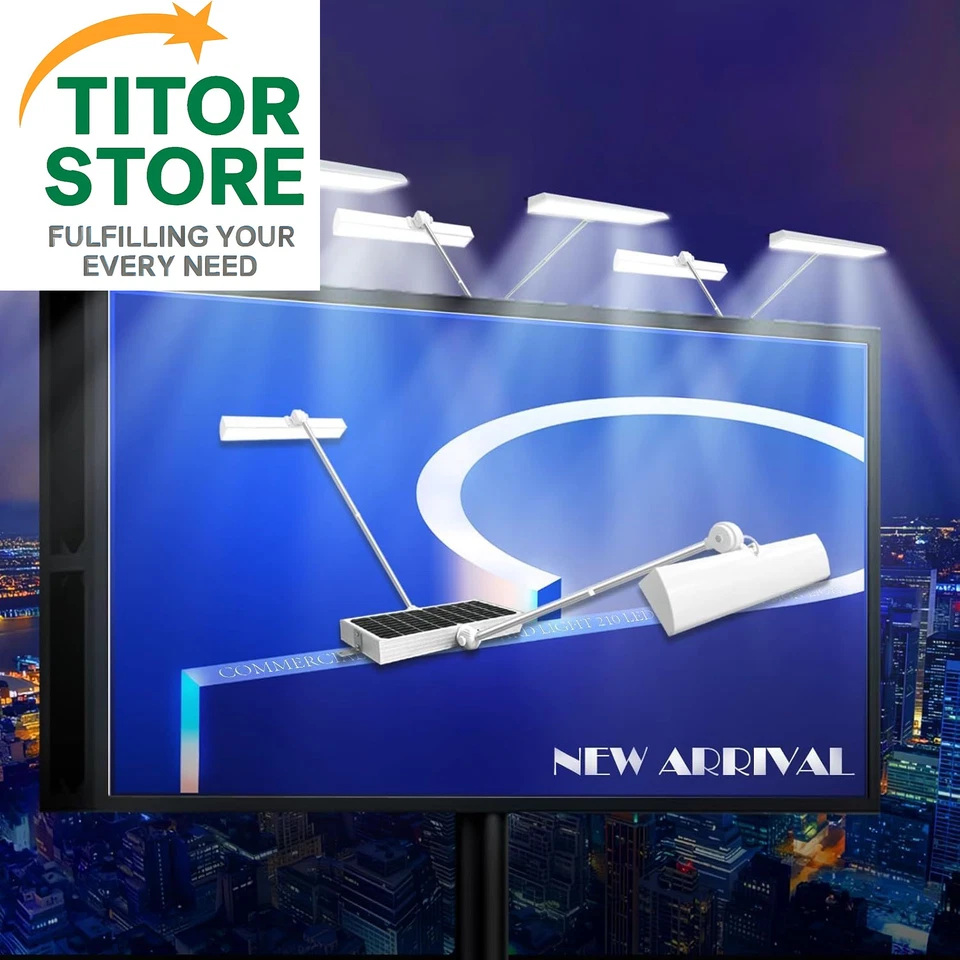 Luz de señalización solar exterior, 420 LED, 5090 lúmenes, 12000 32*17,7*1,7, blanca Foto 3 de 4