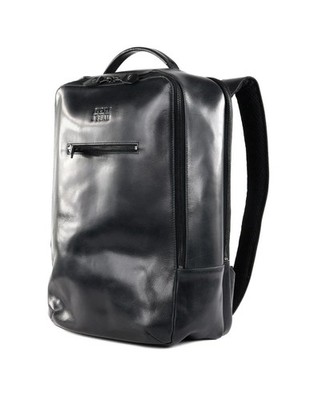Buckle & Sean Rucksack Backpack Laptop Bag Leder Schwarz Neu