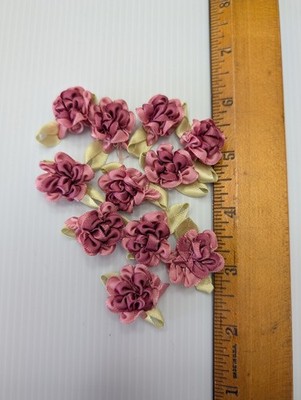 11 Pcs of Silk Ribbon Floral Appliques  for Sewing/Crafts/Apparel 