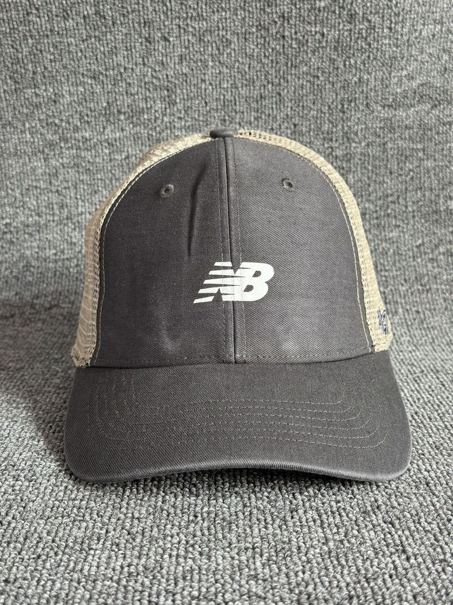 '47 Brand New Balance Trucker Snapback Hat Gray Tan Mesh Back Logo Cap