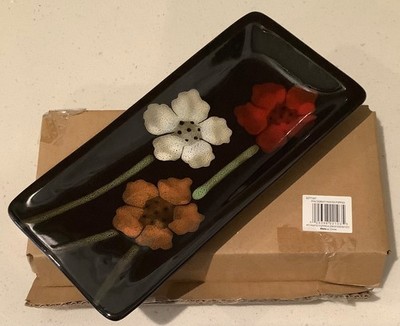 NEW w/Box Pfaltzgraff PAINTED POPPIES Rectangular Spoon Rest Hard To Find!