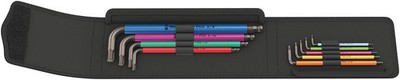 Wera Tools Long Arm Hex Key Set 9 Sizes Color Coded with Carrying Bag