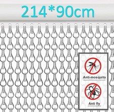 Aluminium Chain Door Curtain 90x210cm - Effective Fly Screen Insect Barrier