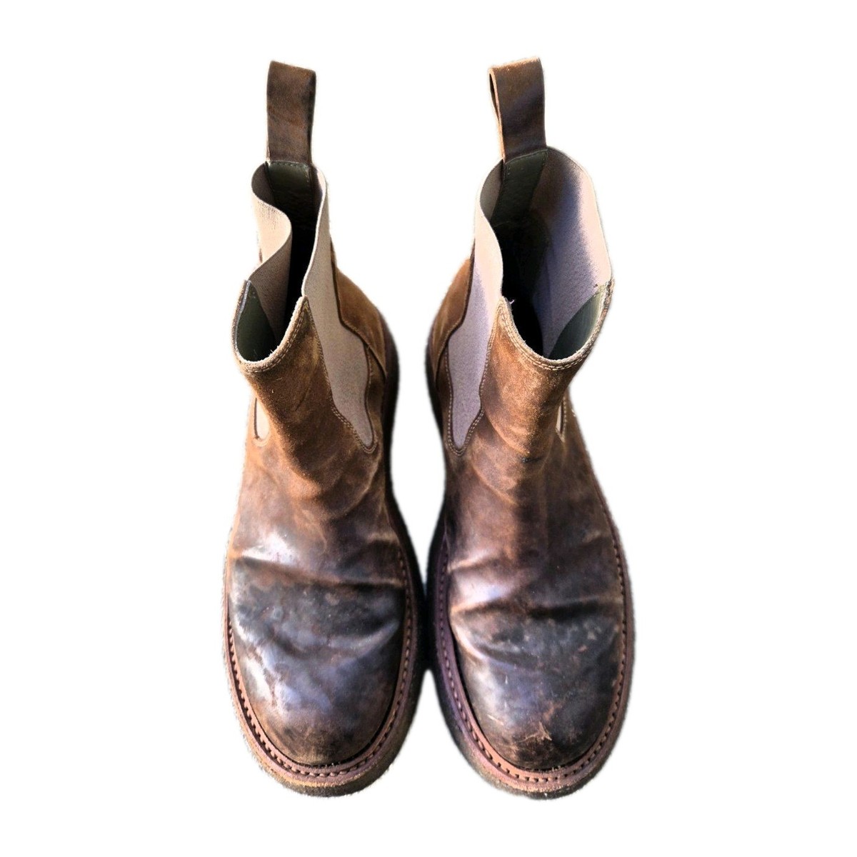 Rick Owens SS21 Tecuatl Brown Leather Creeper Boots Size 8/41