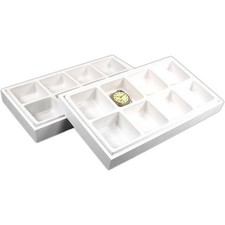 2 8 Slot Jewelry Display Insert White Travel Tray