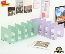 Multi-Function Bookshelf Organizer   4-Compartment Plastic Book  File Holder