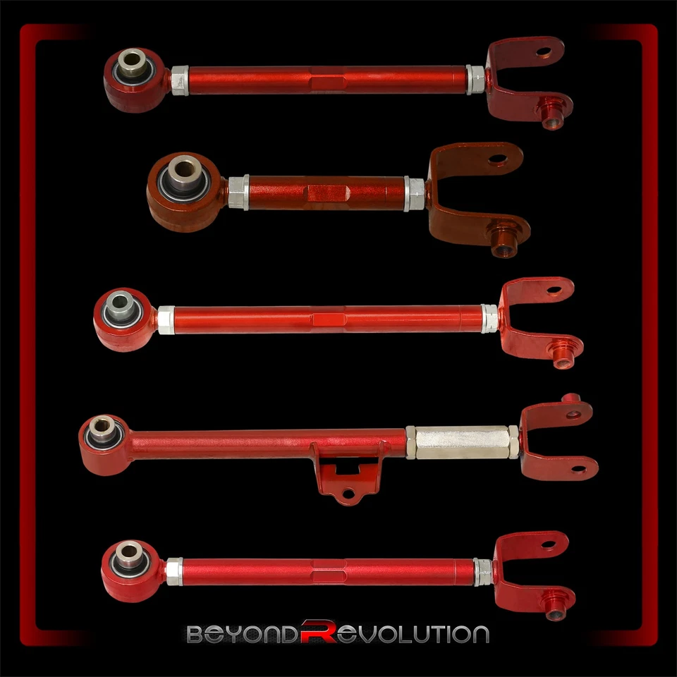 For 2016-2024 Miata ND1/2 MX5 Rear Adj. Toe Traction Control Arm Camber Kit Red - Image 2 of 4