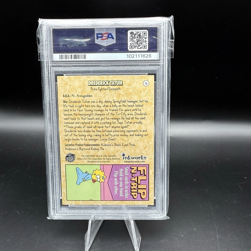 Drederick Tatum (Mike Tyson) | The Simpsons PSA 10 Inkworks Mania! RARE LOW POP - Image 2 of 2