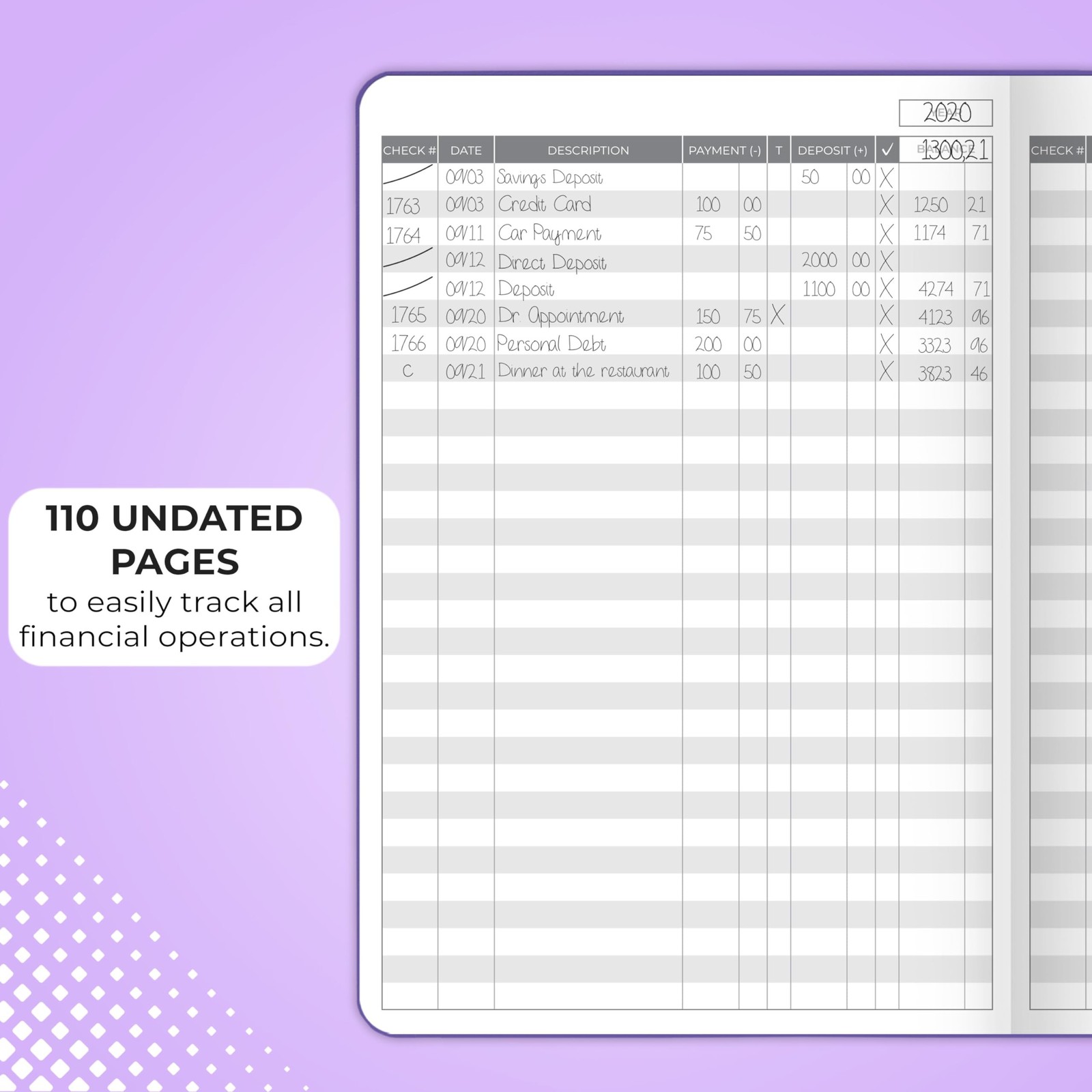 Clever Fox Check Register – Deluxe Checkbook Log with Check & Transaction