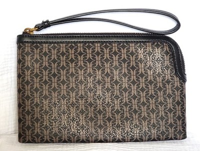 FOSSIL Women's Casual Wristlet Printed PVC Brown Wristlet