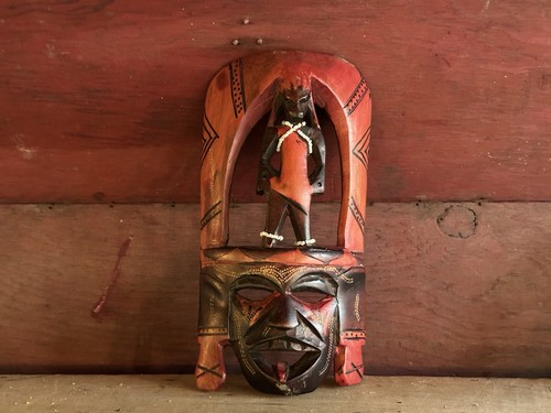 Handmade Hand-Carved African Wood Tribal Mask Wall Art