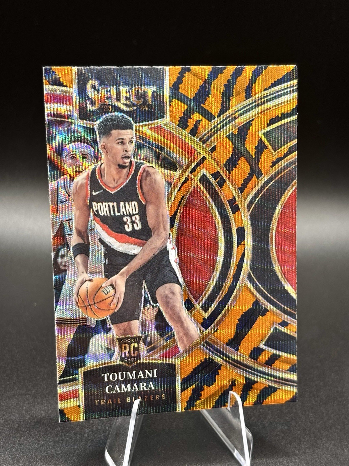 2023-24 Panini Select - Premier Level Toumani Camara #115 Tiger Prizm (RC)