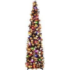 Halloween Tree Decorations with 100LED Lights 5FT Pop Up with Timer 8 Modes...