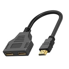 11.8 Inch/30cm New HDMI Cable Adapter Male To Dual Female 2.0 Converter