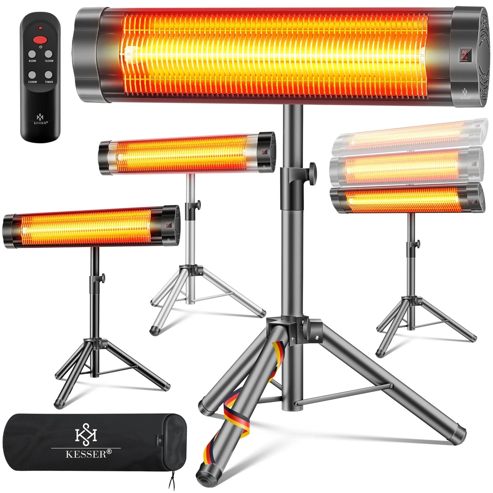 KESSER® Heizstrahler Infrarot Wärmestrahler Terrassen Strahler 2500W Heizgerät