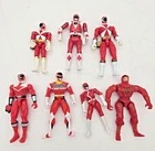 Red Power Ranger Action Figure Lot Of 7 SPD Lightning MMPR Turbo Vintage