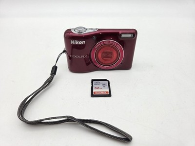 【美品・完動品】Nikon Coolpix L32 レッド Nikon COOLPIX L32 Red 20.1MP Compact Digital Camera 5x Zoom Tested
